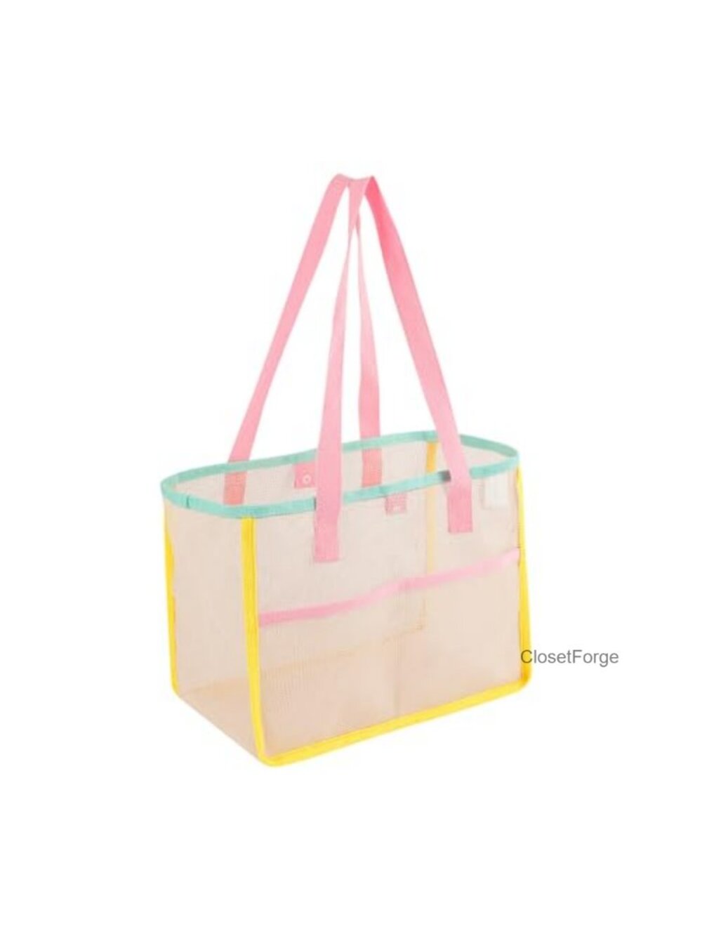 Foldable Mesh Beach Tote Bag - Travel Pool Storage Net Bag